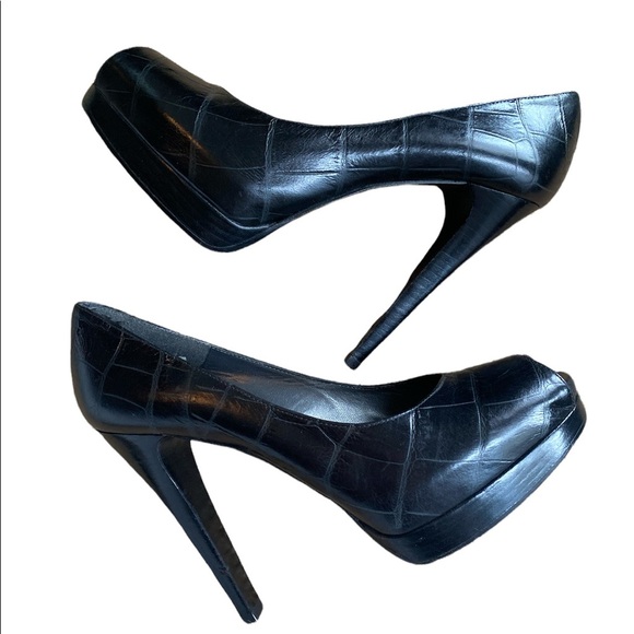 Stuart Weitzman Platform Black Heels Size 8 - Picture 1 of 5